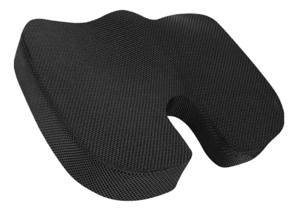 RelaxBrace Sitzkissen mit ergonomischem U-Ausschnitt und schwarzem Mesh-Bezug